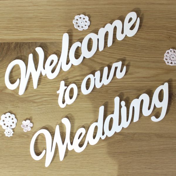 アルファベットオブジェ 筆記体 『Welcome to our Wedding』